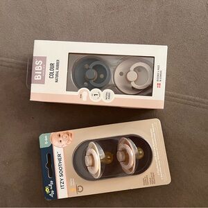 BIBS Colour Natural Rubber Pacifiers - Grey & Cream Set